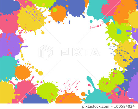 Colorful frame of splashing ink and paint Colorful frame of splashing ink and paint 100584024