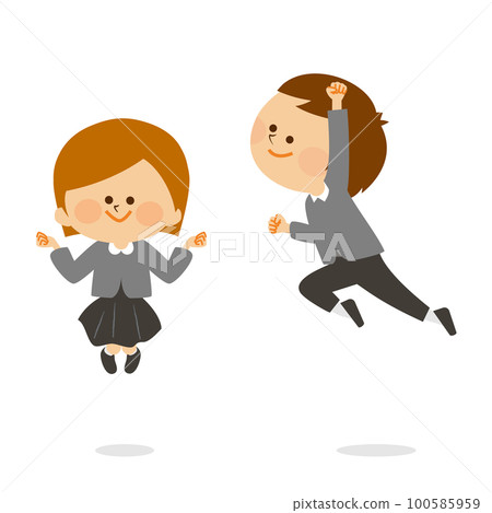 Illustration material of a jumping child Illustration material of a jumping child 100585959
