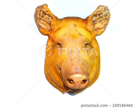 Pig meat head on a white background. Pig meat head on a white background. 100586466