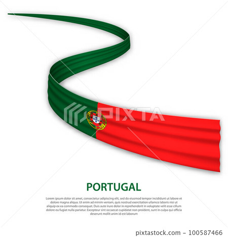 Waving ribbon or banner with flag of Portugal Waving ribbon or banner with flag of Portugal 100587466