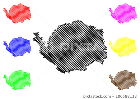 Karlovy Vary Region (Bohemian lands, Czechia, Regions of the Czech Republic) map vector illustration, scribble sketch Carlsbad Region map 100588138