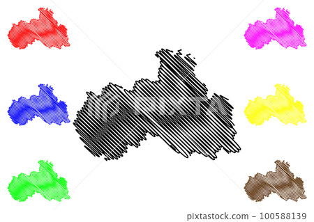 Liberec Region (Bohemian lands, Czechia, Regions of the Czech Republic) map vector illustration, scribble sketch Liberec map Liberec Region (Bohemian lands, Czechia, Regions of the Czech Republic) map vector illustration, scribble sketch Liberec map 100588139