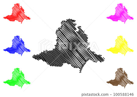 South Moravian Region (Bohemian lands, Czechia, Regions of the Czech Republic, Moravia) map vector illustration, scribble sketch South Moravian map South Moravian Region (Bohemian lands, Czechia, Regions of the Czech Republic, Moravia) map vector illustration, scribble sketch South Moravian map 100588146