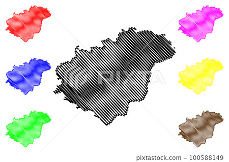 Zlin Region (Bohemian lands, Czechia, Regions of the Czech Republic) map vector illustration, scribble sketch map Zlin Region (Bohemian lands, Czechia, Regions of the Czech Republic) map vector illustration, scribble sketch map 100588149
