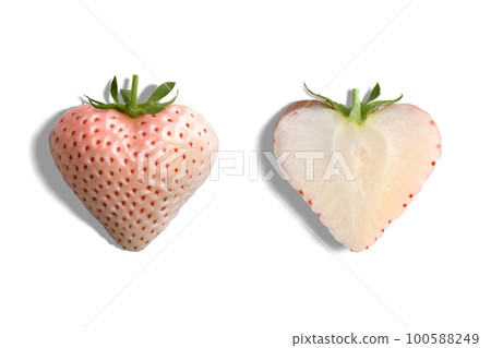 Heart-shaped strawberry icon, white "flamingo" 100588249