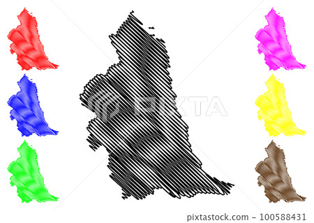 North East England Region (United Kingdom, Region of England) map vector illustration, scribble sketch North East England map 100588431