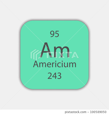 Americium symbol. Chemical element of the periodic table. Vector illustration. Americium symbol. Chemical element of the periodic table. Vector illustration. 100589050