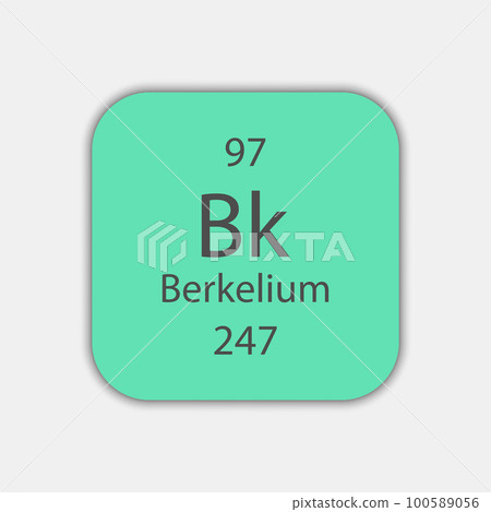Berkelium symbol. Chemical element of the periodic table. Vector illustration. 100589056