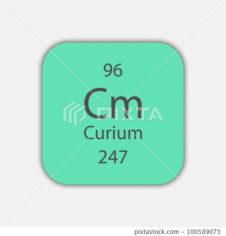 Curium symbol. Chemical element of the periodic table. Vector illustration. 100589073