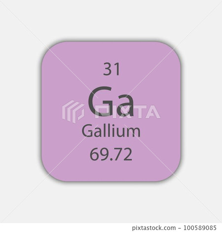 Gallium symbol. Chemical element of the periodic table. Vector illustration. 100589085