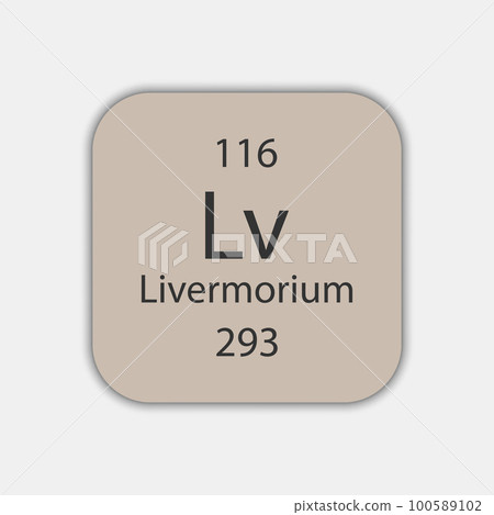 Livermorium symbol. Chemical element of the periodic table. Vector illustration. Livermorium symbol. Chemical element of the periodic table. Vector illustration. 100589102