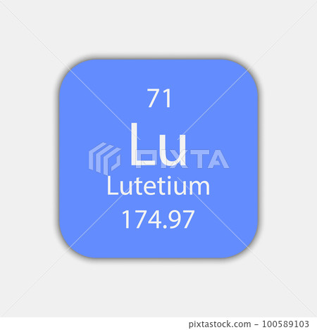 Lutetium symbol. Chemical element of the periodic table. Vector illustration. Lutetium symbol. Chemical element of the periodic table. Vector illustration. 100589103