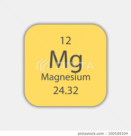 Magnesium symbol. Chemical element of the periodic table. Vector illustration. 100589104