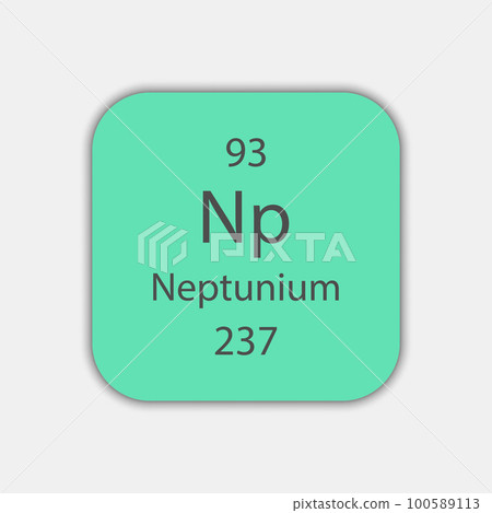 Neptunium symbol. Chemical element of the periodic table. Vector illustration. 100589113