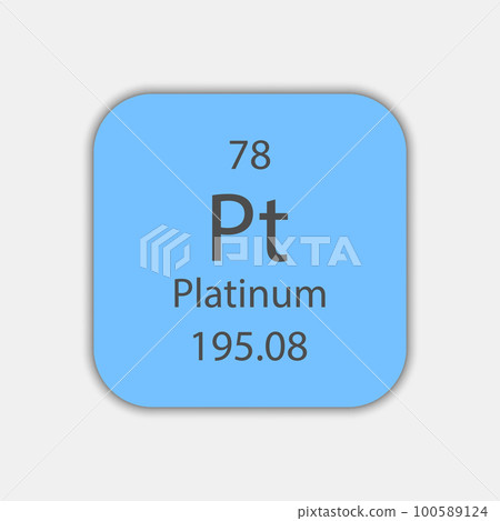 Platinum symbol. Chemical element of the periodic table. Vector illustration. 100589124