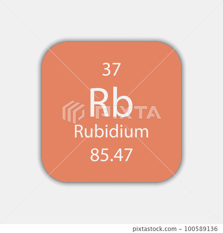 Rubidium symbol. Chemical element of the periodic table. Vector illustration. 100589136