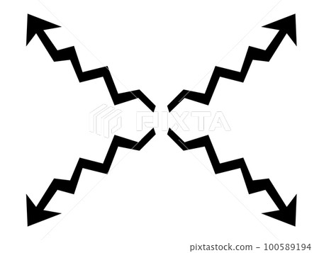 Kakukaku polygonal line arrow set (black) Kakukaku polygonal line arrow set (black) 100589194