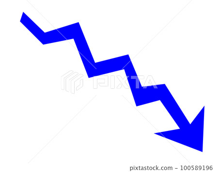 Arrow downwards to the right of the broken polygonal line (blue) Arrow downwards to the right of the broken polygonal line (blue) 100589196