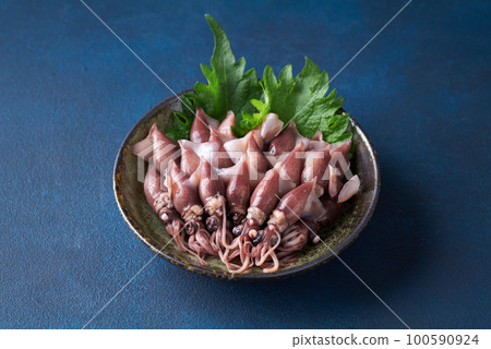 盤子裡的煮螢火蟲魷魚 100590924