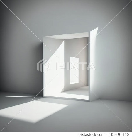 Abstract window overlay shadow sunlight design, generative AI 100591140
