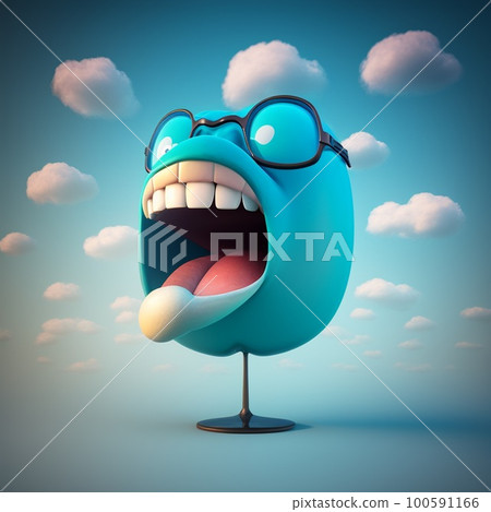 Create a big mouth speaking portuguese, generative AI 100591166