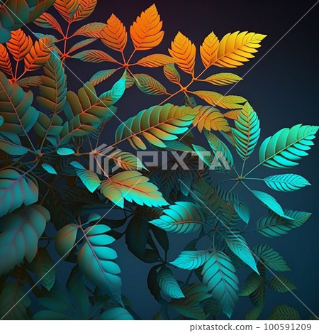 plant leaves background, floral tropical pattern for wallpaper, generative AI plant leaves background, floral tropical pattern for wallpaper, generative AI 100591209