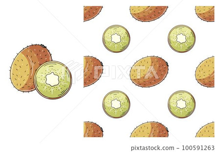 Seamless pattern for kitchen, restaurant or shop. Set in hand draw style 100591263