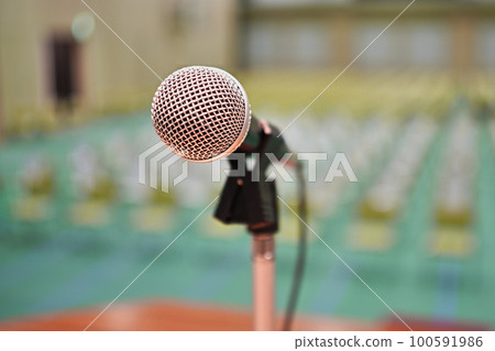 Stage podium and microphone Stage podium and microphone 100591986