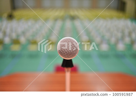 Stage podium and microphone Stage podium and microphone 100591987