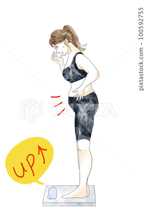 在體重秤上稱重的人 100592755