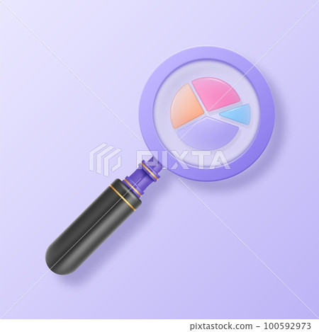 Magnifying glass. Science research. Creative growth finance. Focused lens. Business analysis. Statistic infographic. Magnifier or report diagram. Search with loupe. Vector 3D background Magnifying glass. Science research. Creative growth finance. Focused lens. Business analysis. Statistic infographic. Magnifier or report diagram. Search with loupe. Vector 3D background 100592973