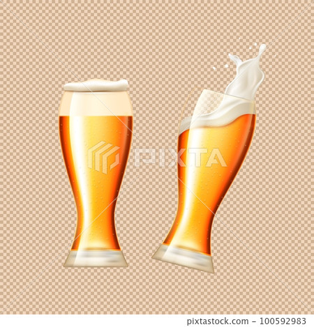 3d beer glass cup, foam splash. Realistic malt yellow drink, brewery beverages, light swirl for promotion of alcohol festival. Oktoberfest holidays. Vector design label and web banners elements 3d beer glass cup, foam splash. Realistic malt yellow drink, brewery beverages, light swirl for promotion of alcohol festival. Oktoberfest holidays. Vector design label and web banners elements 100592983