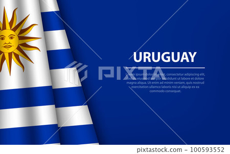 Wave flag of Uruguay with copyspace background. 100593552