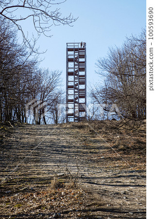 Lookout tower in Velka Homola hill, Little Carpathians, Slovakia 100593690