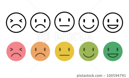 Face icon expressing emotion Line width variable 100594791