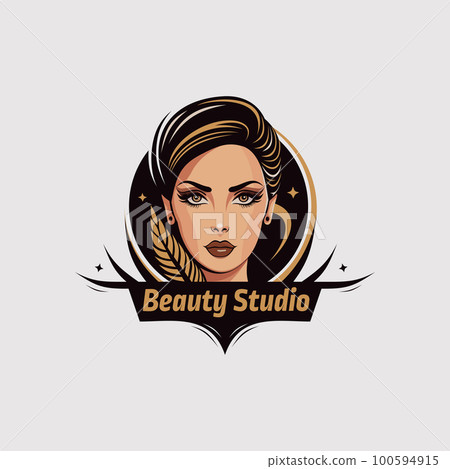 Woman face logo icon vector. Beauty vector logo design template, cosmetic, makeup. Woman face logo icon vector. Beauty vector logo design template, cosmetic, makeup. 100594915