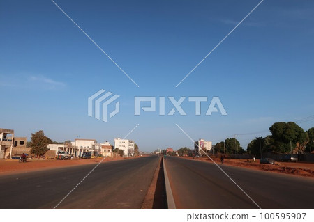 Road expansion work in Banjul (Gambia) 100595907