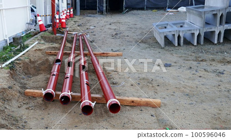 Various tools cluttered at the construction site Various tools cluttered at the construction site 100596046
