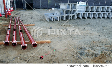 Various tools cluttered at the construction site Various tools cluttered at the construction site 100596048