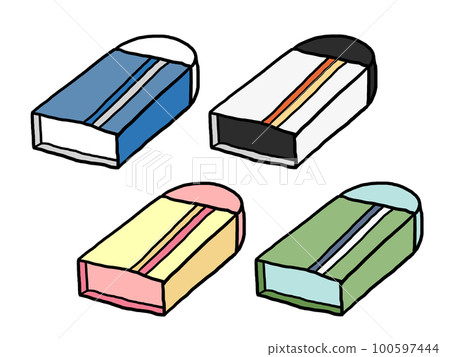 Illustration of 4 types of erasers 100597444