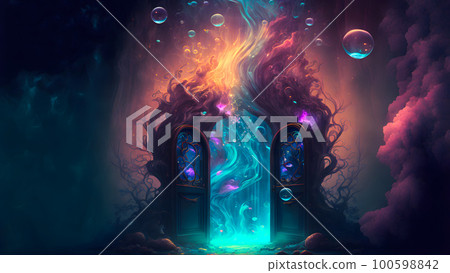 magic gateway background, neural network generated art 100598842