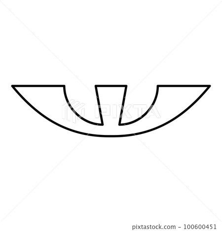 Israeli Shekel currency symbol ILS money ois sign old contour outline line icon black color vector illustration image thin flat style 100600451