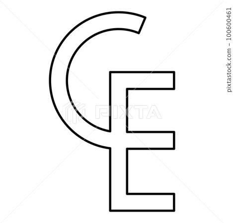Euro-currency sign ECU European Symbol ecu CE ce contour outline line icon black color vector illustration image thin flat style Euro-currency sign ECU European Symbol ecu CE ce contour outline line icon black color vector illustration image thin flat style 100600461