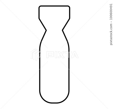 Bomb air contour outline line icon black color vector illustration image thin flat style Bomb air contour outline line icon black color vector illustration image thin flat style 100600491