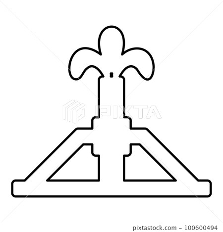Oil derrick rig gusher contour outline line icon black color vector illustration image thin flat style Oil derrick rig gusher contour outline line icon black color vector illustration image thin flat style 100600494