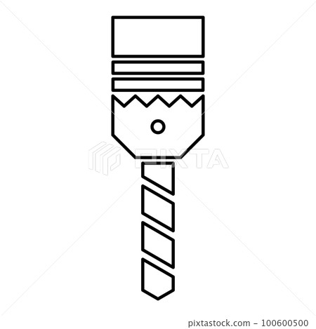 Drill with cartridge bit stationary use contour outline line icon black color vector illustration image thin flat style 100600500