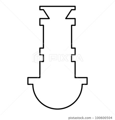 Siphon plumbing fixtures sewer drain under sink sewerage contour outline line icon black color vector illustration image thin flat style Siphon plumbing fixtures sewer drain under sink sewerage contour outline line icon black color vector illustration image thin flat style 100600504