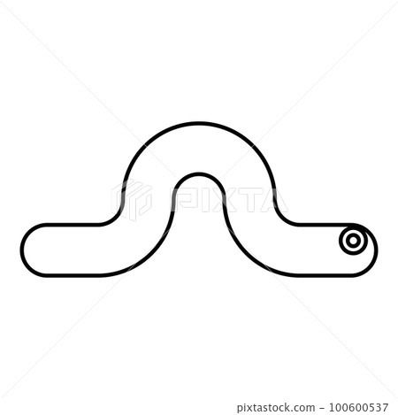Worm earth earthworm rainworm caterpillar angleworm annelida invertebrate crawling larva contour outline line icon black color vector illustration image thin flat style Worm earth earthworm rainworm caterpillar angleworm annelida invertebrate crawling larva contour outline line icon black color vector illustration image thin flat style 100600537