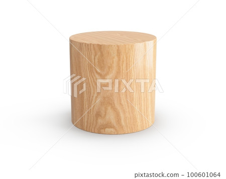 3d Wooden Cylinder on white background 100601064