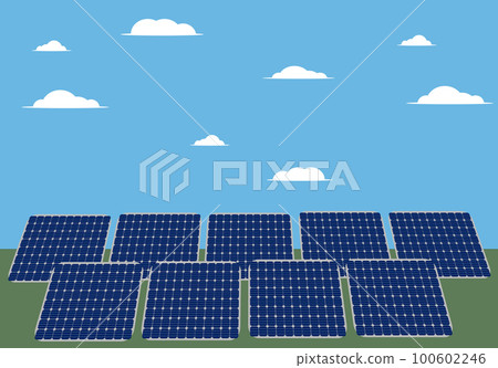 solar panels power plant for the energy of the... - Stock Illustration ...